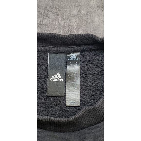 Adidas Originals Women's Sz M Essentials Fleece Crew Sweatshirt Black C26-47 - Picture 5 of 9